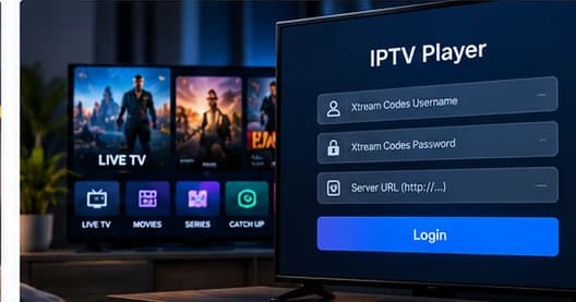 Illustration representing signing in to an IPTV player